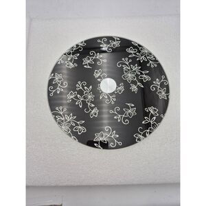 Temptations Floral‎ Lace 13" Black Ceramic Lazy Susan – Hand-Painted NIB
